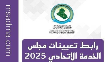 رابط تعيينات مجلس الخدمة الاتحادي 2025