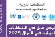 فرص عمل في المنظمات الدولية في العراق 2025