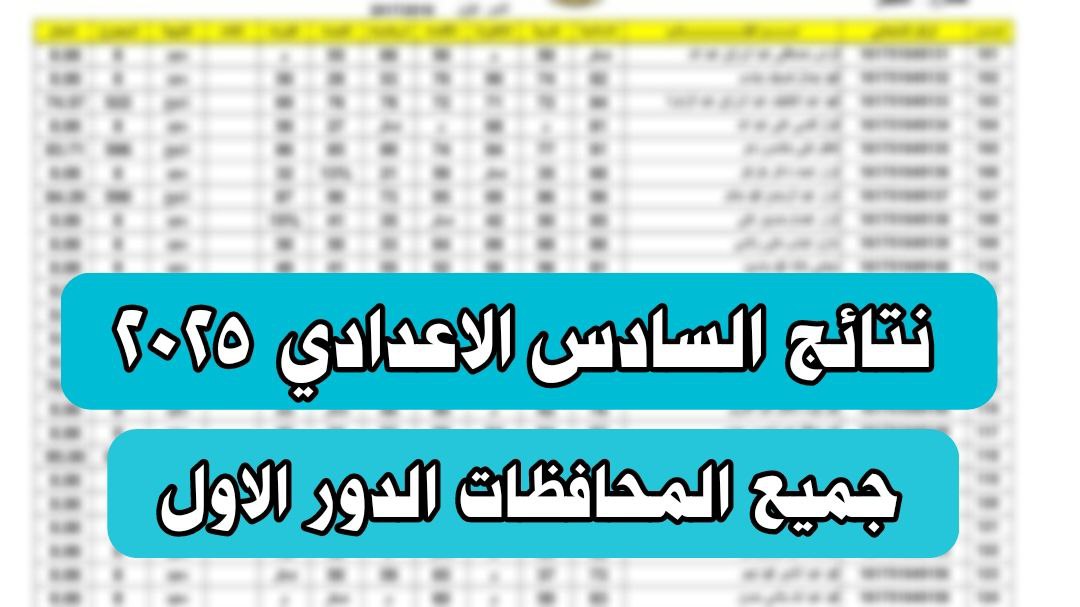 نتائج السادس الاعدادي جميع المحافظات 2025 الدور الاول