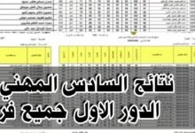بالرقم السري.. نتائج السادس مهني 2025 الدور الاول كافة فروعة 19 نتائج السادس مهني